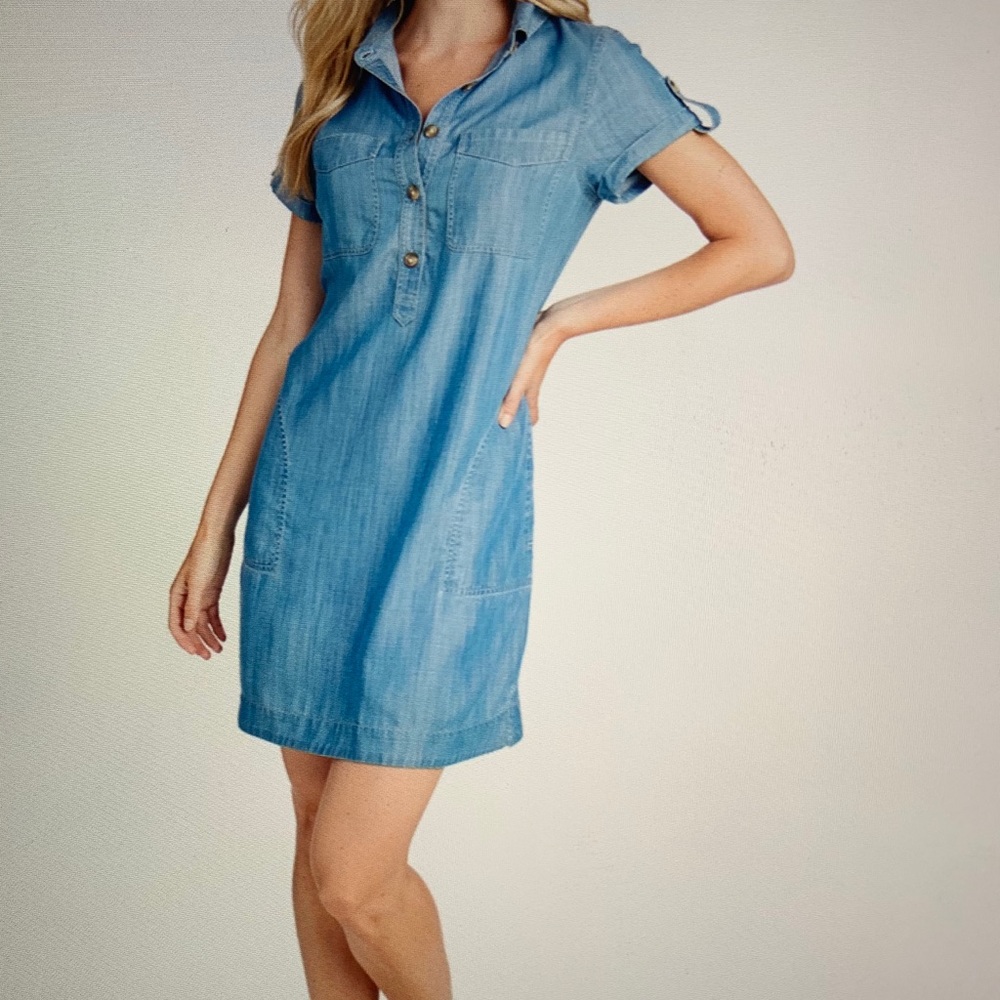 Vineyard Vines Margo Chambray Utility Shirt Dress